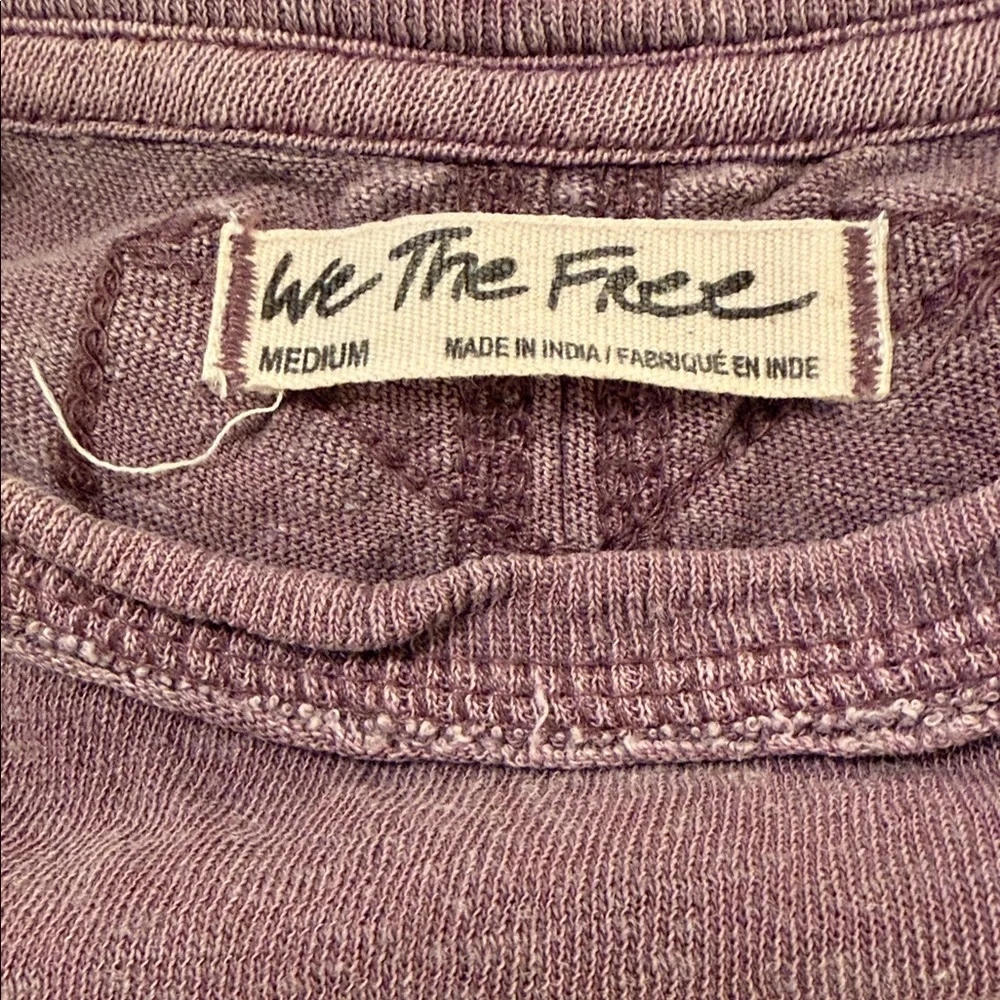 Free People We The Free Linen Blend Diego Tee Wine Grape - Picture 8 of 10